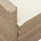 Gartensofa mit Kissen Beige Poly Rattan