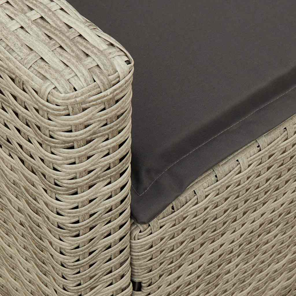 Gartensofa mit Kissen Hellgrau Poly Rattan