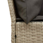 Gartensofa mit Kissen Hellgrau Poly Rattan