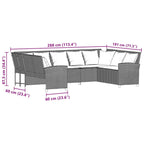 Gartensofa mit Kissen Hellgrau Poly Rattan