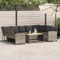Gartensofa mit Kissen Hellgrau Poly Rattan