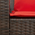 Gartensofa mit Kissen Braun Poly Rattan