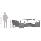 Gartensofa mit Kissen Braun Poly Rattan