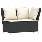 5-tlg. Garten-Sofagarnitur mit Kissen Schwarz Poly Rattan