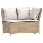 5-tlg. Garten-Sofagarnitur mit Kissen Beige Poly Rattan