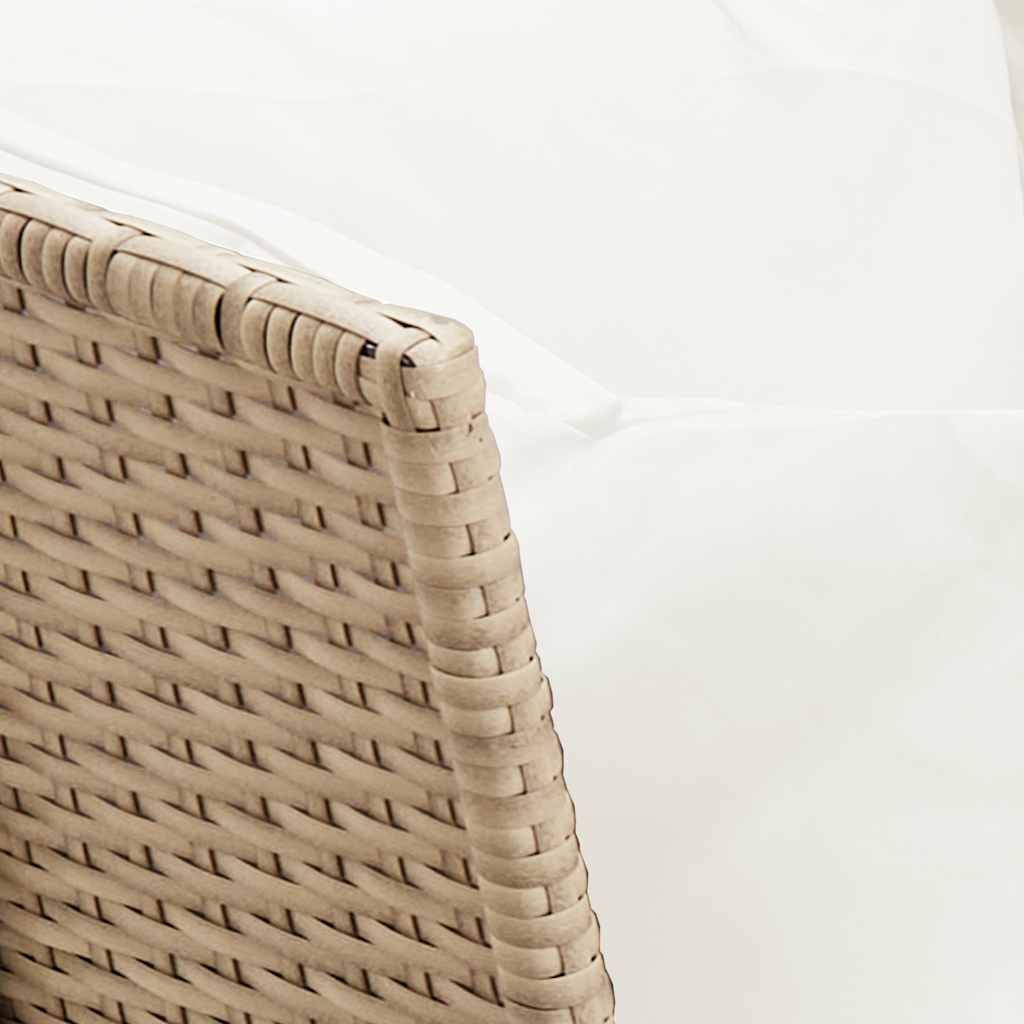5-tlg. Garten-Sofagarnitur mit Kissen Beige Poly Rattan
