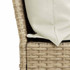 5-tlg. Garten-Sofagarnitur mit Kissen Beige Poly Rattan