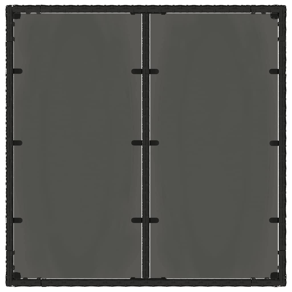 Garten Essgruppe 3 pcs Schwarz Poly-Rattan