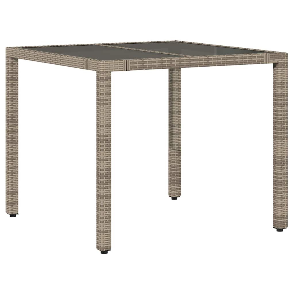 Garten Essgruppe 3 pcs Grau Poly-Rattan