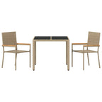 Garten Essgruppe 3 pcs Beige Poly-Rattan