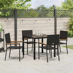 Garten Essgruppe 5 pcs Schwarz Poly-Rattan