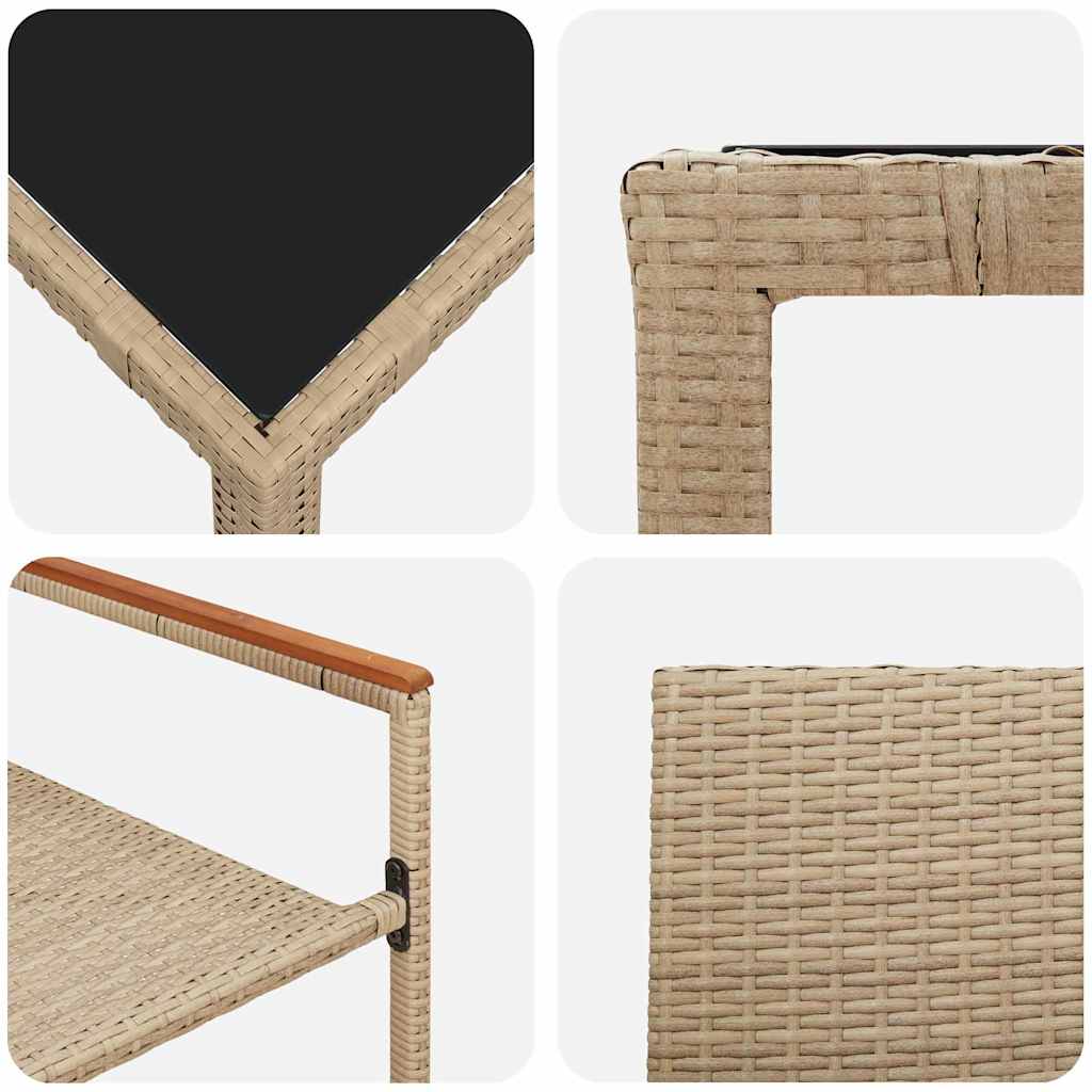 Garten Essgruppe 5 pcs Beige Poly-Rattan