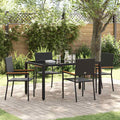 Garten Essgruppe 5 pcs Schwarz Poly-Rattan