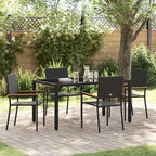 Garten Essgruppe 5 pcs Schwarz Poly-Rattan