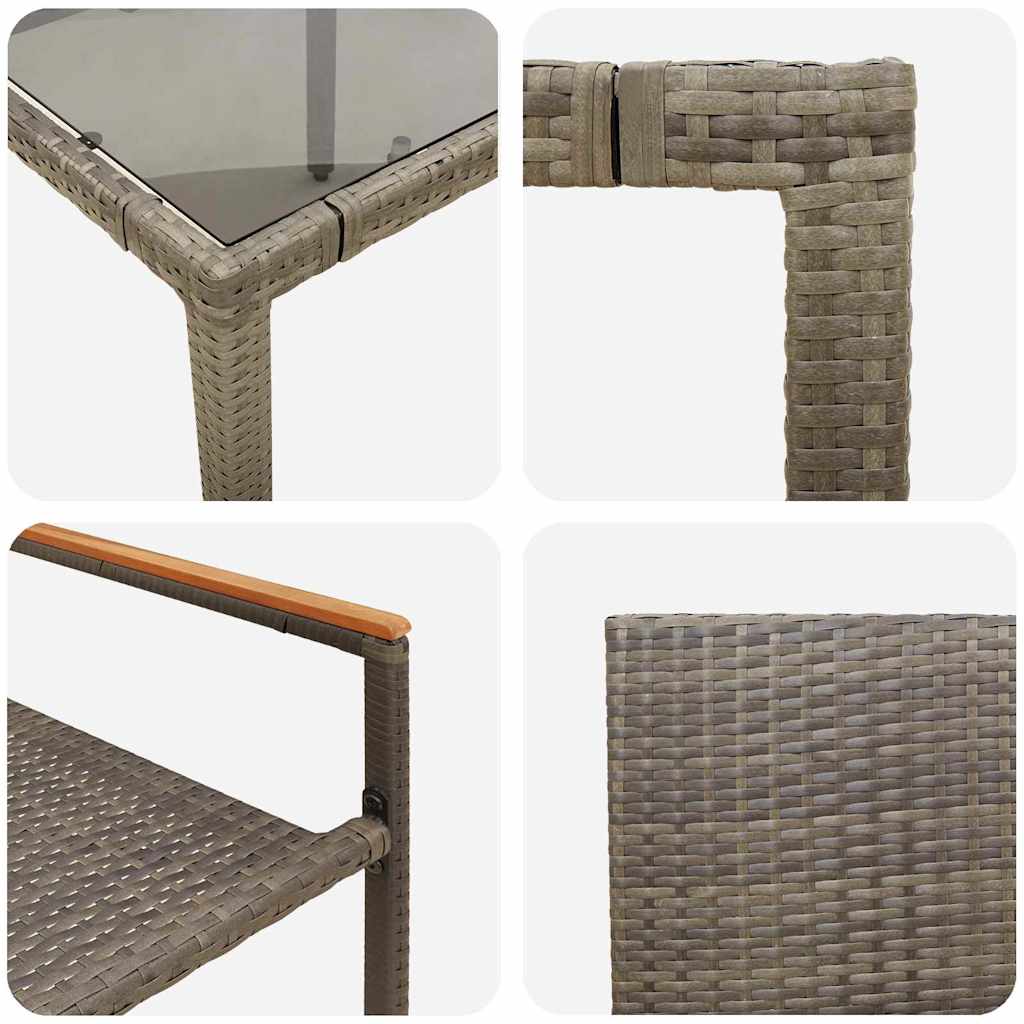 Garten Essgruppe 5 pcs Grau Poly-Rattan