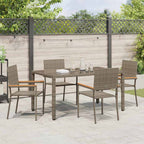Garten Essgruppe 5 pcs Grau Poly-Rattan