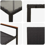 Garten Essgruppe 9 pcs Schwarz Poly-Rattan