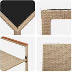Garten Essgruppe 9 pcs Beige Poly-Rattan