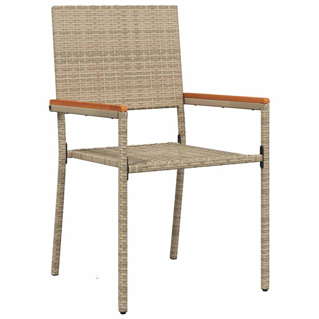 Garten Essgruppe 9 pcs Beige Poly-Rattan