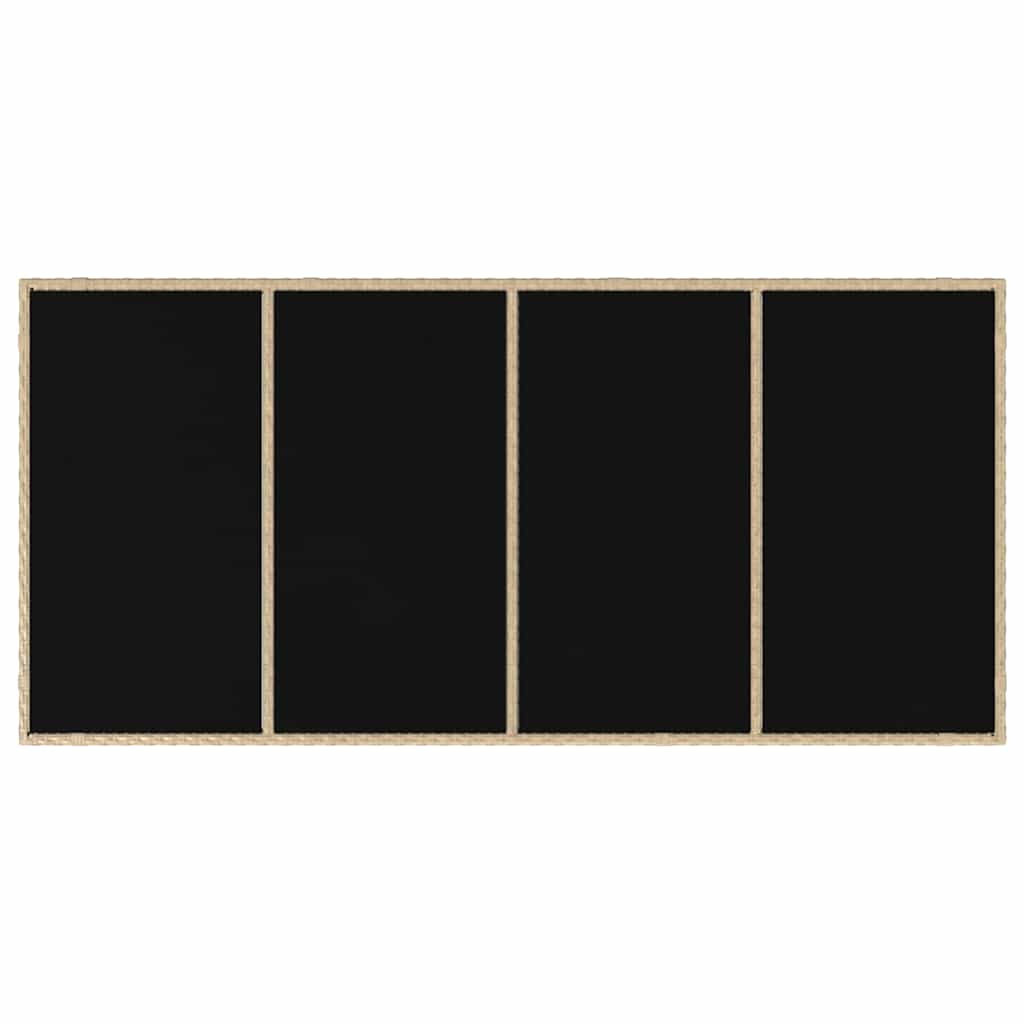 Garten Essgruppe 9 pcs Beige Poly-Rattan