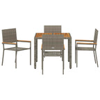 Garten Essgruppe 5 pcs Grau Poly-Rattan