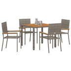 Garten Essgruppe 5 pcs Grau Poly-Rattan