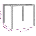 Garten Essgruppe 5 pcs Grau Poly-Rattan