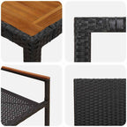 Garten Essgruppe 5 pcs Schwarz Poly-Rattan