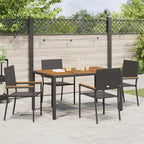 Garten Essgruppe 5 pcs Schwarz Poly-Rattan