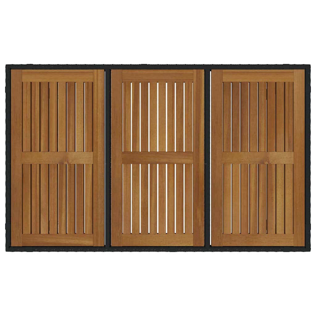 Garten Essgruppe 7 pcs Schwarz Poly-Rattan