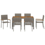 Garten Essgruppe 7 pcs Grau Poly-Rattan