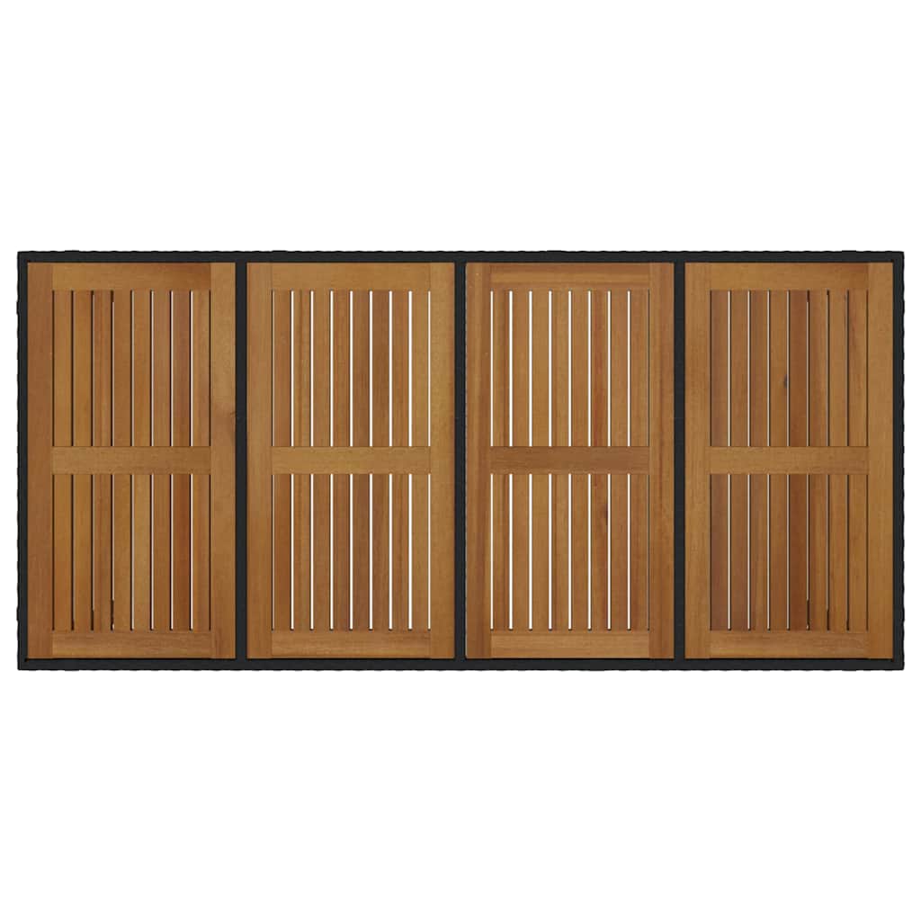 Garten Essgruppe 7 pcs Schwarz Poly-Rattan