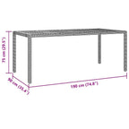 Garten Essgruppe 9 pcs Grau Poly-Rattan