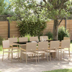 Garten Essgruppe 11 pcs Beige Poly-Rattan