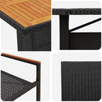 Garten Essgruppe 9 pcs Schwarz Poly-Rattan