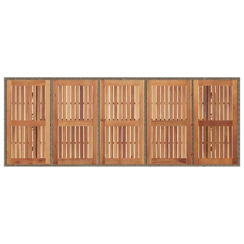 Garten Essgruppe 9 pcs Grau Poly-Rattan