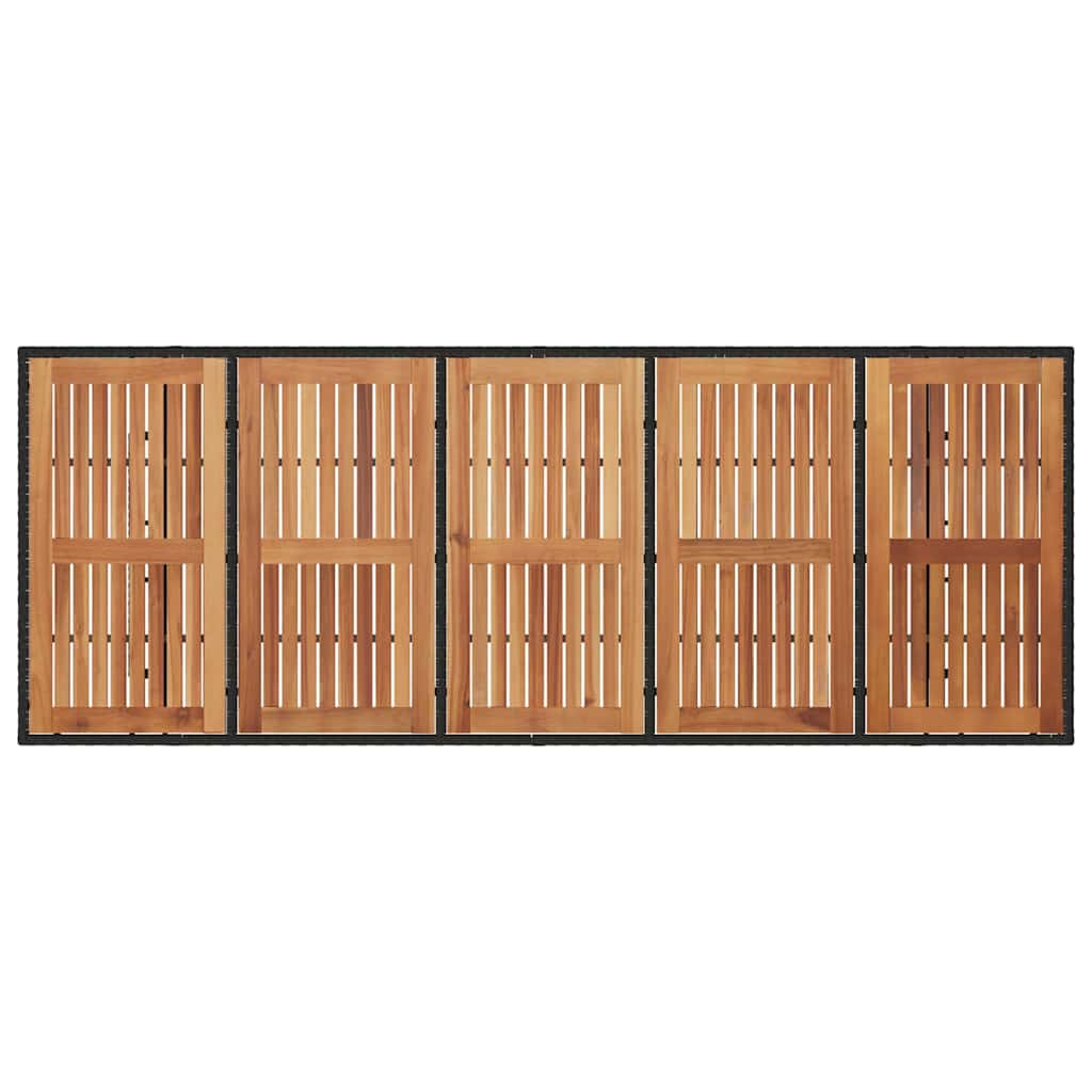 Garten Essgruppe 11 pcs Schwarz Poly-Rattan