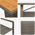 Garten Essgruppe 11 pcs Grau Poly-Rattan