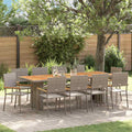 Garten Essgruppe 11 pcs Grau Poly-Rattan