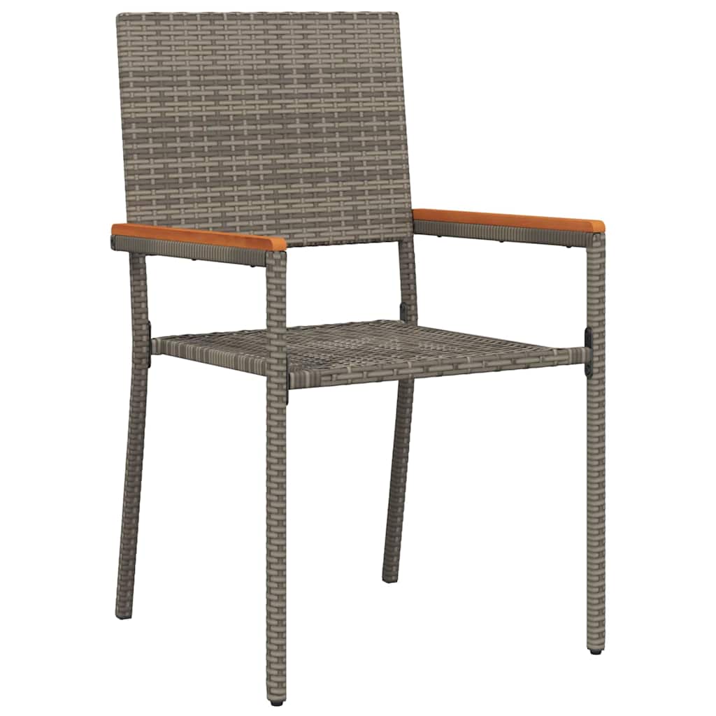 Garten Essgruppe 11 pcs Grau Poly-Rattan