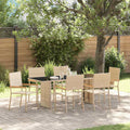 Garten Essgruppe 7 pcs Beige Poly-Rattan