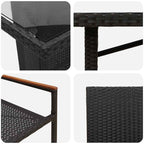 Garten Essgruppe 9 pcs Schwarz Poly-Rattan