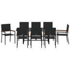 Garten Essgruppe 9 pcs Schwarz Poly-Rattan