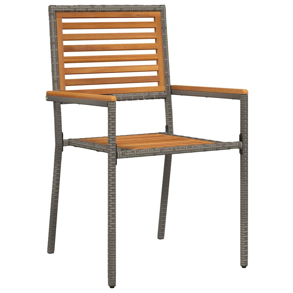 Garten Essgruppe 5 pcs Grau und Braun Poly-Rattan