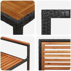Garten Essgruppe 7 pcs Schwarz und Braun Poly-Rattan