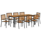 Garten Essgruppe 9 pcs Schwarz und Braun Poly-Rattan