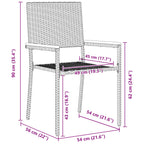 Garten Essgruppe 9 pcs Grau und Braun Poly-Rattan