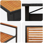 Garten Essgruppe 11 pcs Schwarz und Braun Poly-Rattan