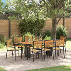 Garten Essgruppe 9 pcs Schwarz und Braun Poly-Rattan