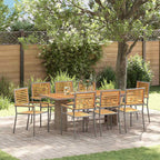 Garten Essgruppe 9 pcs Grau und Braun Poly-Rattan